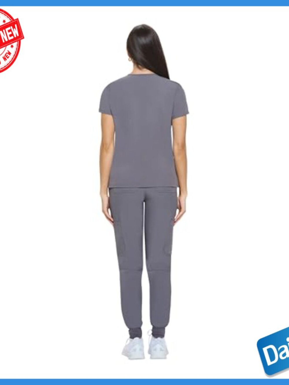 Stretch Jogger Scrub Set with Moisture Wicking Fabric for Nursing Workwear - Picture 3 of 5